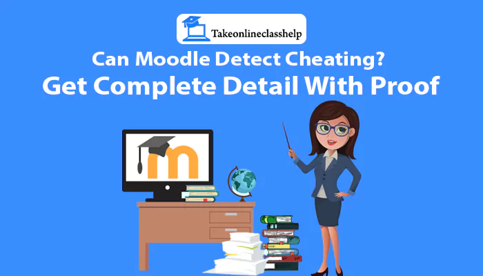 Can Moodle Detect Cheating- Get Complete Detail With Proof a woman infront of desk with desktop globe books and papers on floor