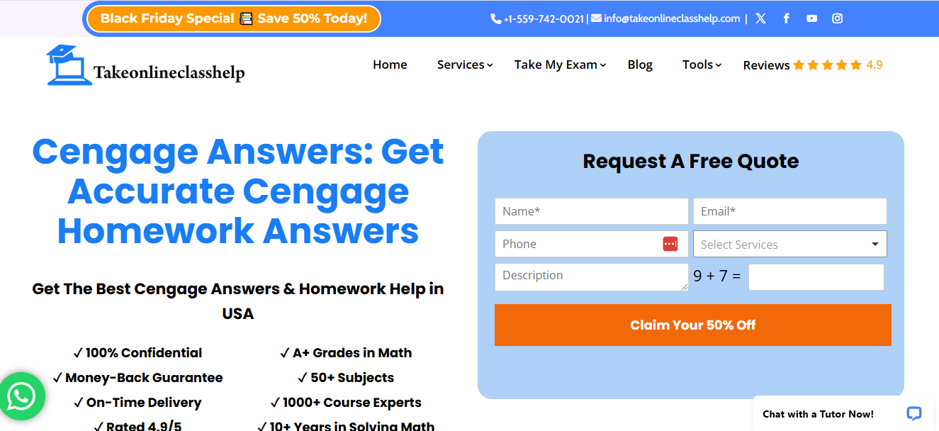 TakeOnlineClassHelp is a website that offers reliable Cengage MindTap answers for various subjects