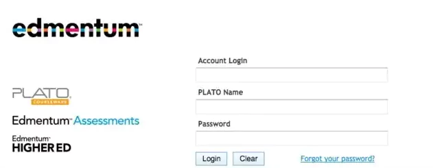  The portal image shows how to log in to Edmentum